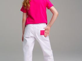 Брюки текстильные джинсовые для девочек