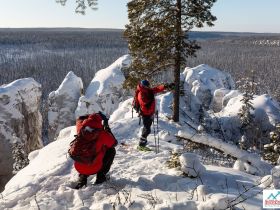 Зима на реке Синяя. Синские Столбы