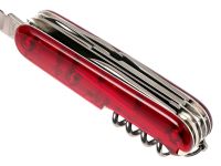 Нож перочинный Victorinox Huntsman, сталь X55CrMo14, рукоять Cellidor®, полупрозрачный красный, 15 функций, 91мм
