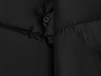 Пуховое полупальто с накладными карманами и капюшо