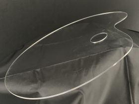 Палитра акриловая Туюкан овальная, малая, 21х31 см, прозрачное оргстекло 3 мм