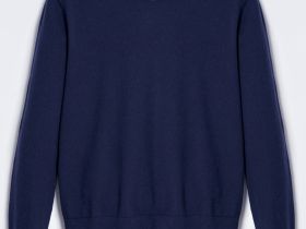 Джемпер из шерсти и хлопка с v-образной горловиной