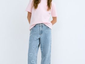 Прямые джинсы Straight для девочек, Голубой