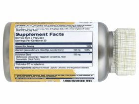 Solaray, Витамин C и биофлавоноиды, соотношение 1: 1, 100 растительных капсул