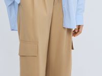 Брюки с карго-карманами для девочек, Бежевый