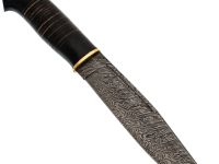 Нож Варан, сталь дамаск, рукоять граб кожа