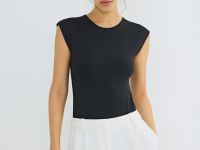 Базовое боди без рукавов, Черный