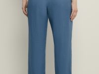 Брюки изо льна широкого силуэта