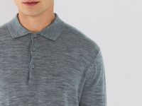 Джемпер поло из шерсти мериноса, Серый