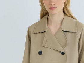 Укороченная куртка-тренч, Бежевый