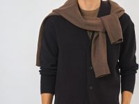 Кардиган из мягкой пряжи, Коричневый