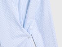 Асимметричная рубашка из хлопка, Голубой