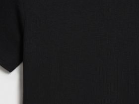Приталенная футболка в рубчик, Черный