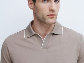 Поло из мягкого пике, Бежевый