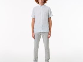 Мужская льняная рубашка Lacoste с коротким рукавом