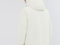 Удлинённая парка с капюшоном, Белый