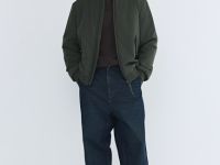 Утеплённая куртка с воротником-стойкой, Зеленый