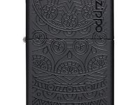 Зажигалка ZIPPO Tone on Tone Design с покрытием Black Matte, латунь/сталь, чёрная, 36x12x56 мм