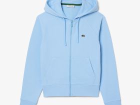 Женская флисовая толстовка Lacoste с капюшоном на молнии