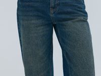 Прямые джинсы со средней посадкой, Синий