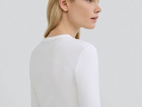 Лонгслив в рубчик, Белый