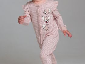 Комплект детский трикотажный для девочек: боди, комбинезон