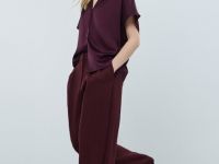 Сатиновая блузка с коротким рукавом, Фиолетовый