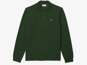 Мужское поло Lacoste L.12.21 классического кроя с длинным рукавом
