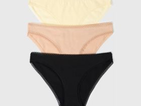 Классические трусы-брифы с кружевом, 3 шт., Желтый