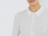 Кардиган в рубчик, Белый