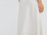 Атласная юбка из жатой ткани, Бежевый