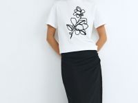 Футболка с цветочным декором, Белый