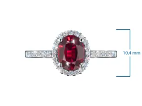 Кольцо из белого золота с рубином э4799кц11210402