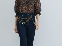 Широкие джинсы Wide leg с высокой посадкой, Синий