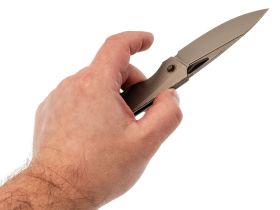 Складной нож TuoTown Themis Stonewash, сталь T14N, рукоять Grey Ti