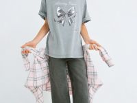 Широкие джинсы Wide Leg для девочек, Серый