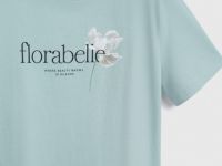 Футболка с цветочным принтом, Зеленый