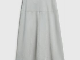 Юбка миди из искусственной замши, Серый