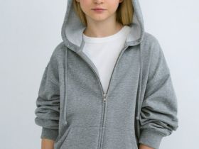 Толстовка на молнии для девочек, Серый
