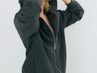 Утеплённая толстовка на молнии, Серый