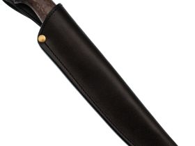 Шкуросъёмный нож Финка, сталь N690, рукоять карельская береза