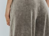 Велюровые брюки с эффектом стирки, Бежевый