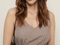 Сарафан миди приталенного силуэта с принтом в горо