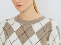 Джемпер с ромбами из пряжи с шерстью, Бежевый