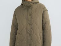 Удлинённая куртка с капюшоном, Желтый