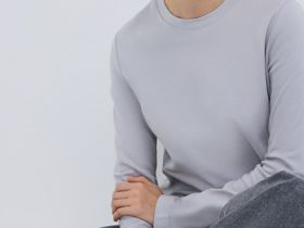 Лонгслив из плотного интерлока, Серый