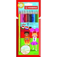 Набор карандашей цветных Stabilo "Swano Color" 12 цв (10+2 флуо) в карт кор
