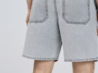 Джинсовые шорты с эластичным поясом, Серый
