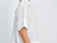 Блузка А-силуэта изо льна и вискозы