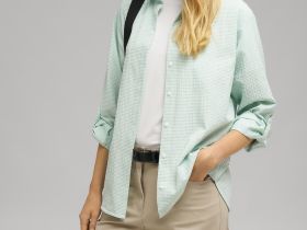 Рубашка из жатой ткани в клетку